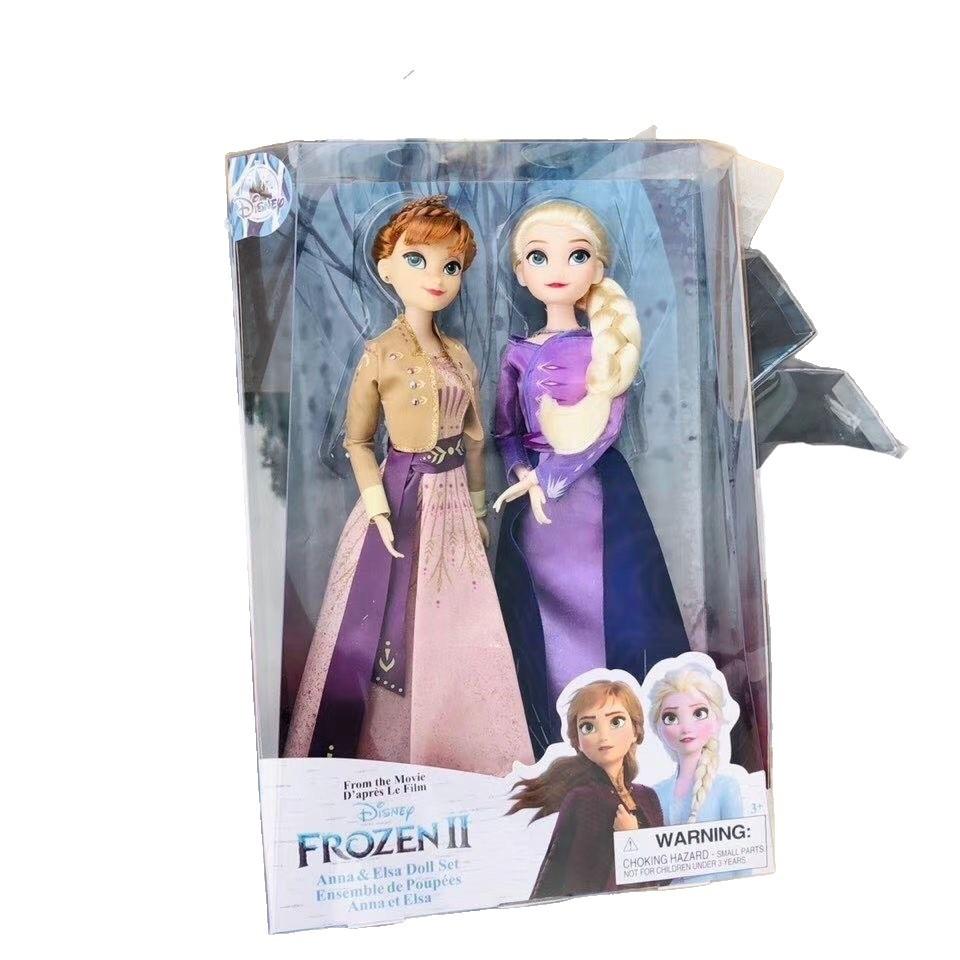 Frozen 2 Elsa & Anna Doll Set, Winter Queen Coronation Articulated Posable Figures, Birthday Toy for Girls
