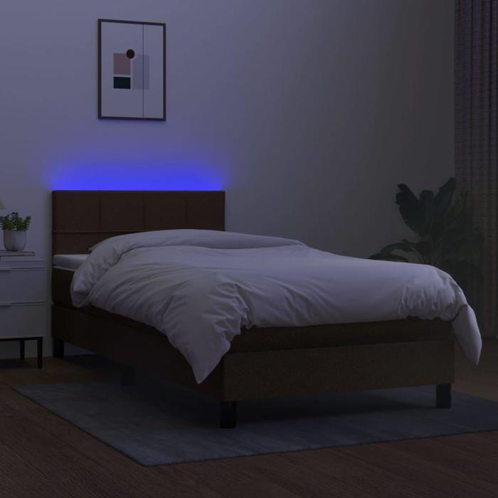 Maison Exclusive - Sommier à lattes de lit matelas et LED Marron foncé 100x200cm