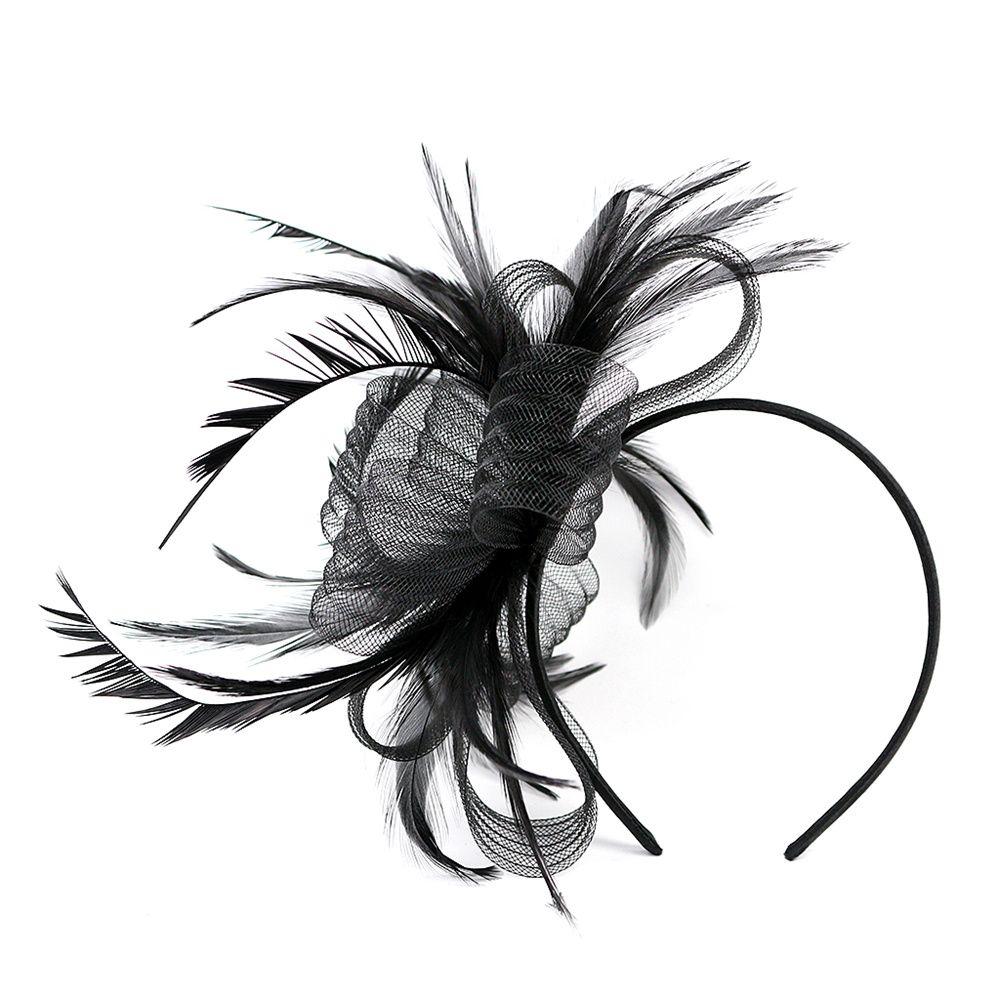 Hair Clip Feather Large Aliceband Ladies Day Races Fascinator Headband Royal Ascot
