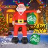 8.2FT Inflatable Toy Santa Claus Christmas Ball with LED Lights Xmas Yard Lawn Party Decoration Xmas Home Supplies Ornament Gift