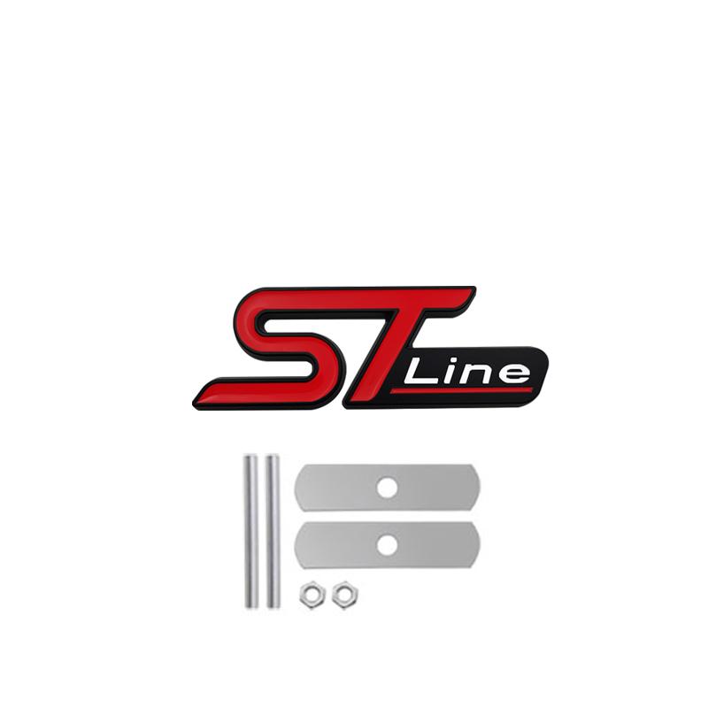 EUEX2 3D Metal ST LINE Front Grille Sticker Car Head Grill Emblem Badge Chrome Sticker for FORD FIESTA FOCUS MONDEO Auto Car Styling