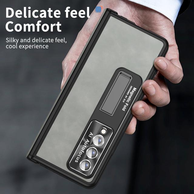 Передний складной чехол из закаленного стекла с пленкой для Samsung Galaxy Z Fold4 Fold 4 Fold5 Fold3 Fold 3 5, полный корпус, S-держатель для ручек