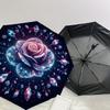 1pc Crystal Rose Mandala Umbrella with Plastic Handle,Suitable for All Seasons Home Travel Outdoor UmbrellaDD1102