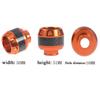 1Pc Orange & Carbon Fiber Look Motorcycle Front Fork Frame Sliders 5.1x5x1.5cm