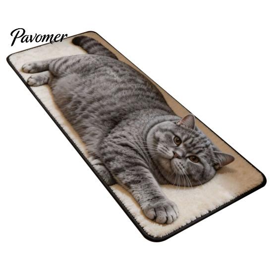 Моющийся коврик для ванной комнаты, коврик в форме милого кота, 3D-моделирование, мягкий декоративный имитация кашемира, впитывающий напольный коврик, нескользящий для