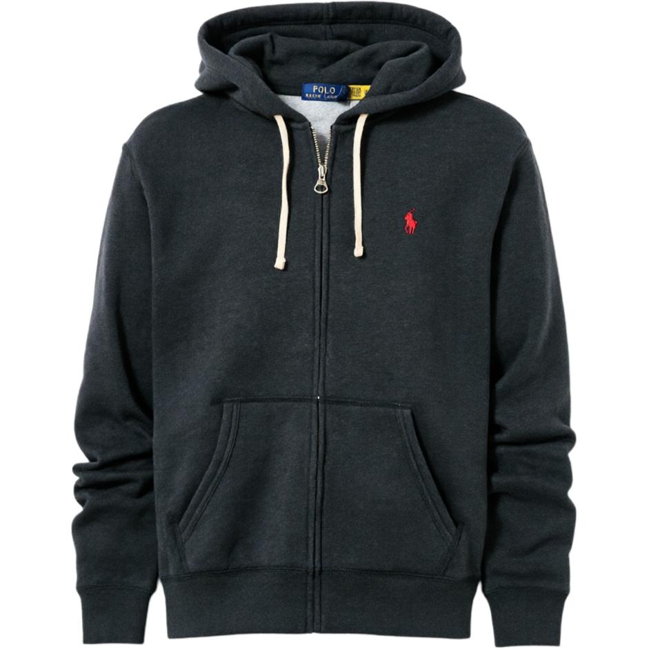 Худи на молнии с логотипом Polo Ralph Lauren Повседневная флисовая толстовка Мужские худи 710573056-003