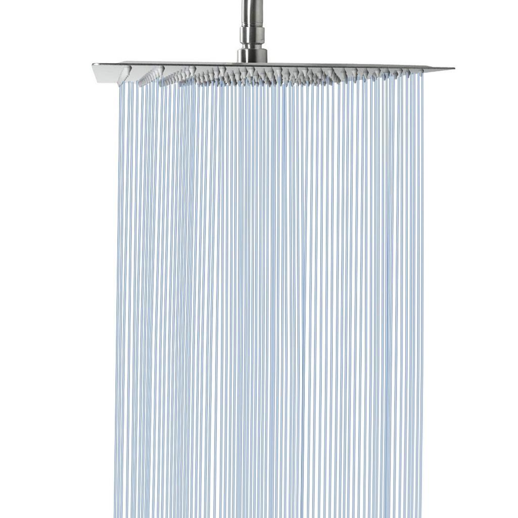 YULIN High Quality 10-Inch Brushed Nickel Square Waterfall Spray  Shower Heads