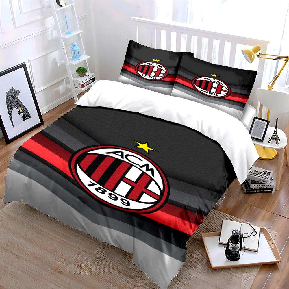 AC Milan logo pattern. Bedding sets Duvet cover sets Duvet covers Pillowcases(1*Duvet Cover 2*Pillowcases without duvet insert)