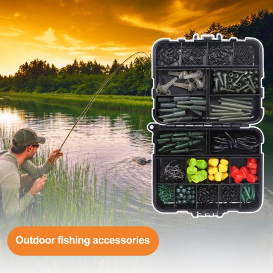 Fishing Hooks Accessories Set with Storage Case Rust Resistant Lightweight Compact Portable Fishing Rig Kit