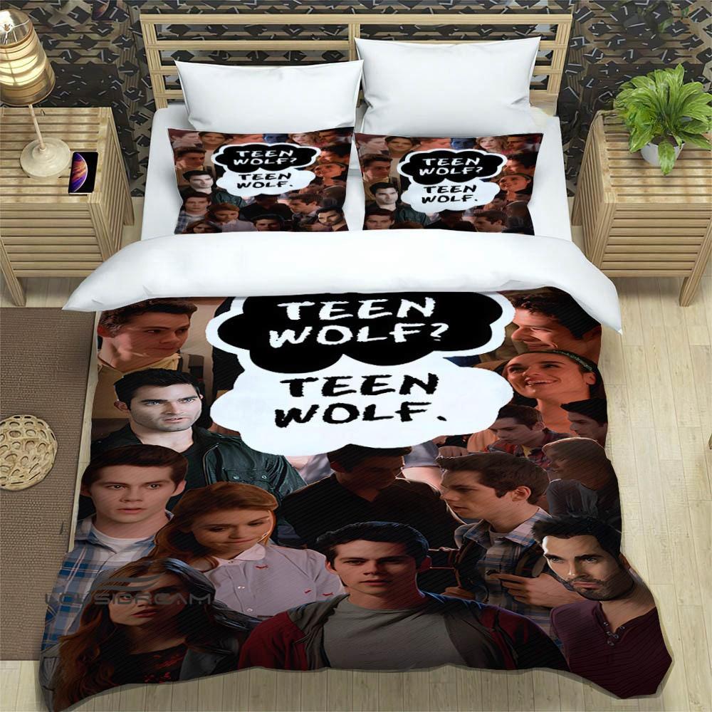 Fashion Tv Series Teen Wolf Bedding Collection Single Twin Full Queen King Size Bed Collection Adult Kid Bedroom Duvetcover Collection Home Textile