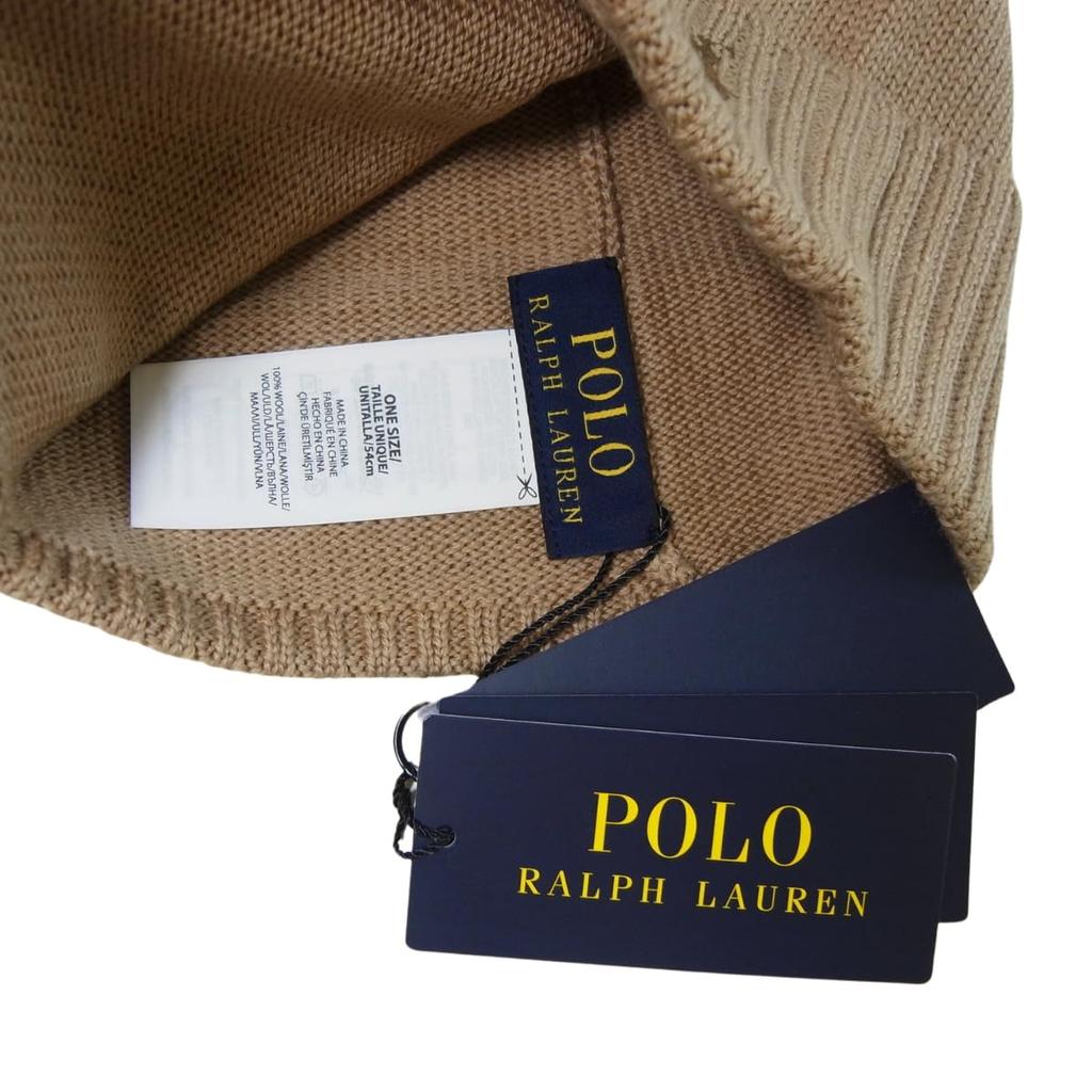 [Polo Ralph Lauren] Knit Cap, Knit Hat, Men's, Women's, POLO Beanie (JP, Alphabet, Free Size, Camel) [Product]