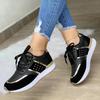 Order A Size Up,Women Sneakers Platform Shoes Leather Patchwork Casual Sport Shoes Ladies Outdoor Running Vulcanized Shoes