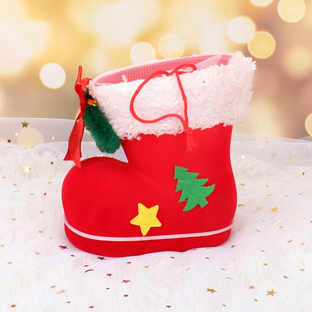 Рождественские сапожки для конфет, подарочный мешок Санты, праздничная коробка для угощений, рождественские елочные украшения, мешочки для конфет