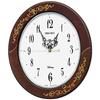 Seiko Clock Wall Clock Character Adult Disney Mickey Mouse Minnie Mouse Radio Wave Analog Brown Arabesque Pattern Gloss Body X X Cm FS510B Size 37.0