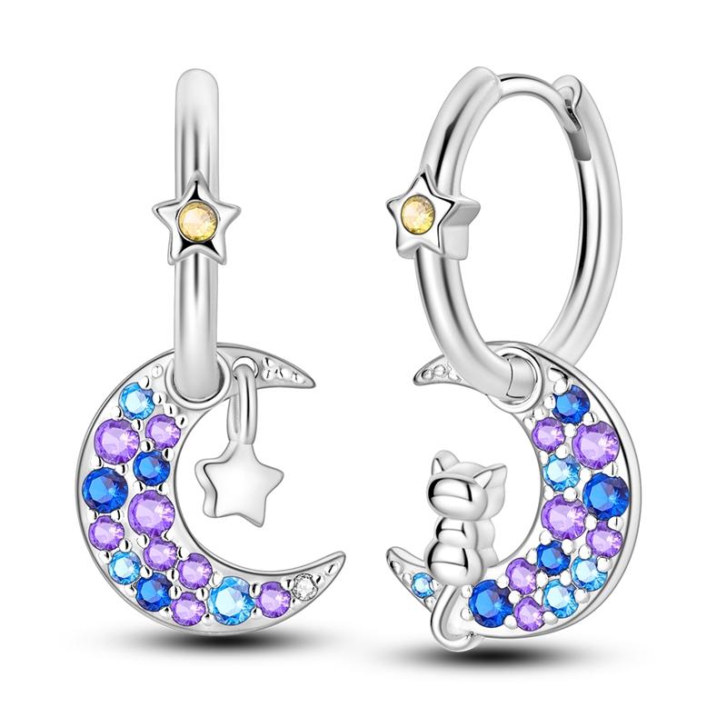 Серьги из серебра 925 пробы, разноцветные серьги с овальными драгоценными камнями, серьги-кольца с подвесками для женщин, большие круглые модные серебряные украшения
