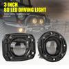 Flush Mount Fog Lights 6000K White 3500K Yellow LED Work Light 8D Lens for Jeep Car Truck Off Road 4x4 12V 24V Driving Work Lamp