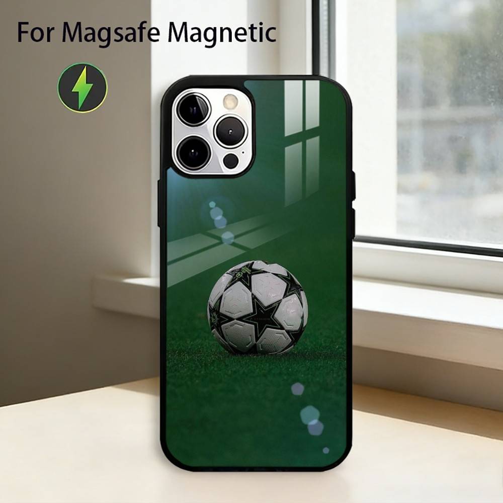 Football Sport Soccer Phone Case For iPhone17,16,15,14,13,12,11 Plus,Pro Magnetic For Magsafe Wireless Charging