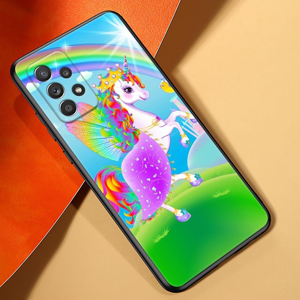 Cute Cartoon Rainbow Unicorn Case For Samsung Galaxy A23 5G Cases A13 4G A24 A23 A12 A14 A21s A22 A01 A03 A04 S Soft Phone Cover