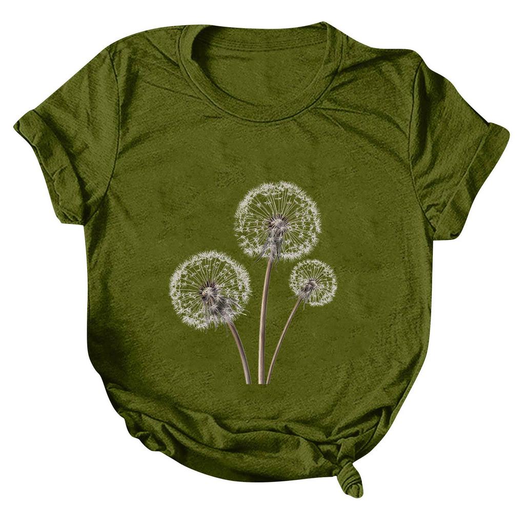 Женская модная повседневная футболка с круглым вырезом и принтом, пуловер с короткими рукавами, топ