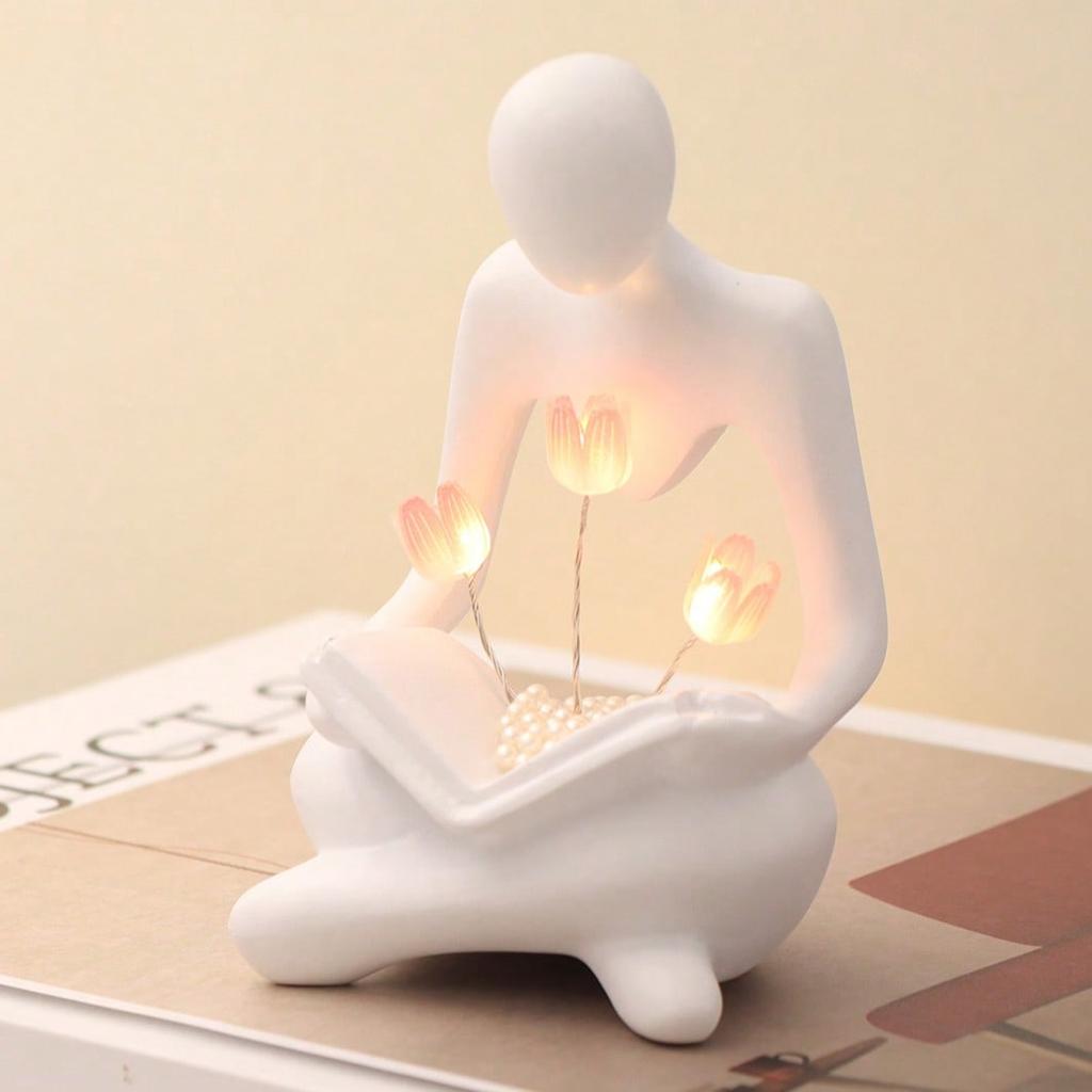 1pc Art Advanced Abstract Character Tulip Nightlight, Creative Decoration, Bedroom Decoration, Birthday Gift Minimum Decoration Accessories