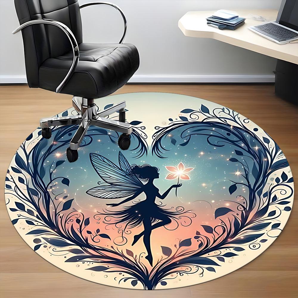 1pc Fairy Fantasy Office Round Area Rug,  Mat Suitable ForOffice, Under Office Chairs Bedroom Living Room Home Decor, Room Deco