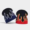 Autumn New Knitted Hat Men's Hip-hop Fashion Flame Jacquard Pullover Hat Winter Outdoor Cycling Hat Versatile Beanie