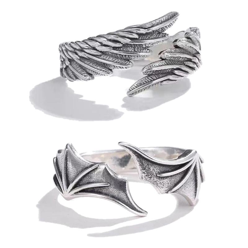 Крыло ангела и демона, пары, кольца для женщин, кольца в стиле хип-хоп, открытое кольцо, ювелирные изделия для большого пальца