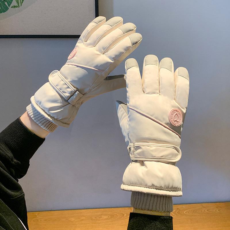 Cycling gloves women's warm thickened velvet can Northeast electric vehicle cold winter ski gloves