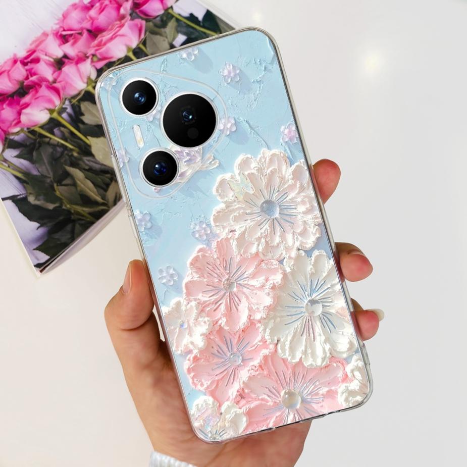 Чехол для Huawei Pura 70 Милый мультяшный расписной чехол Прозрачный силиконовый чехол для телефона Для Huawei Pura 70 Pro Plus Pura70 Pro + Мягкий чехол