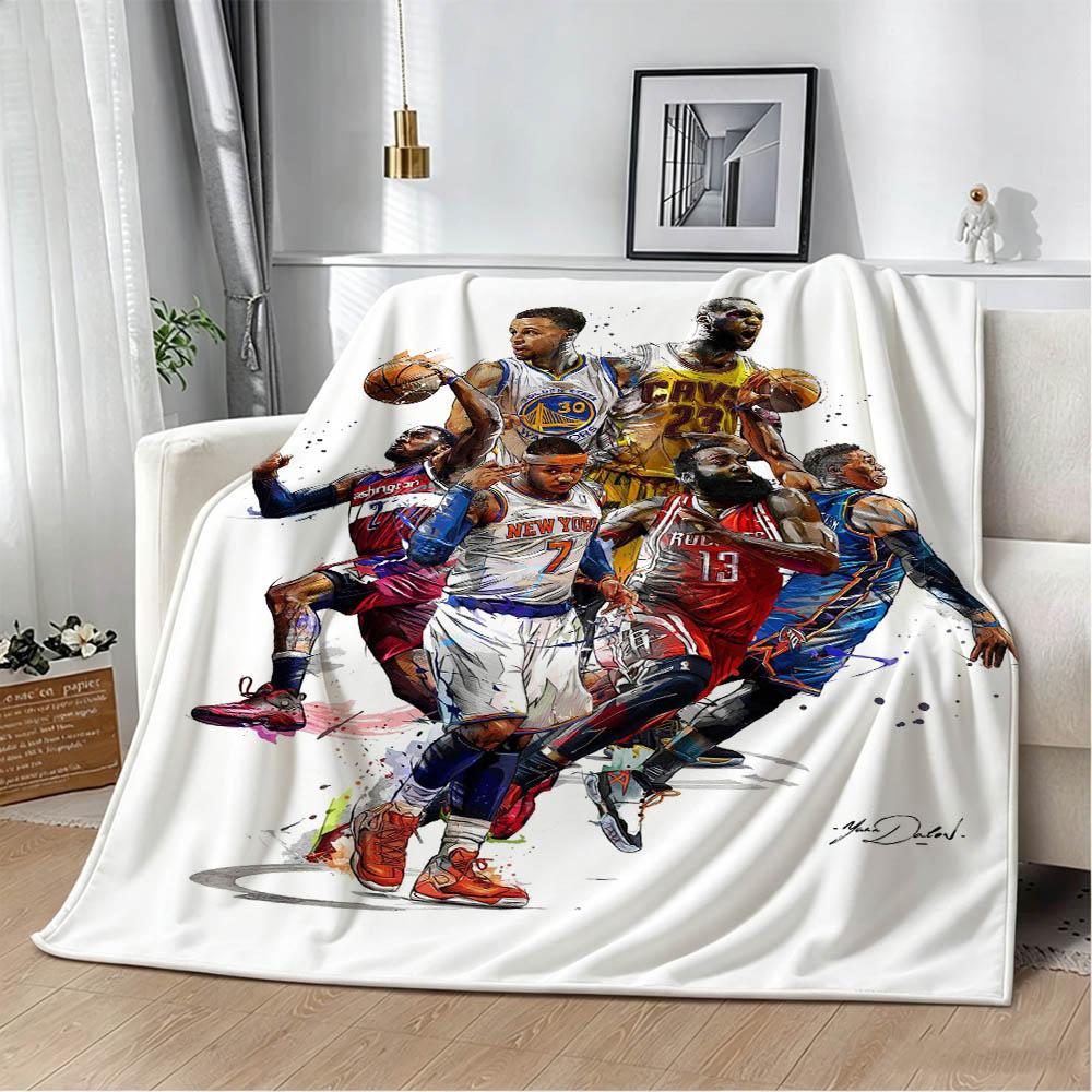 Sport Basketball K-KobeS J-Jame-s Great Flannel Blanket Soft Throw Blanket Art For Home Decor Bedroom Bed Sofa Picnic Fans Gift