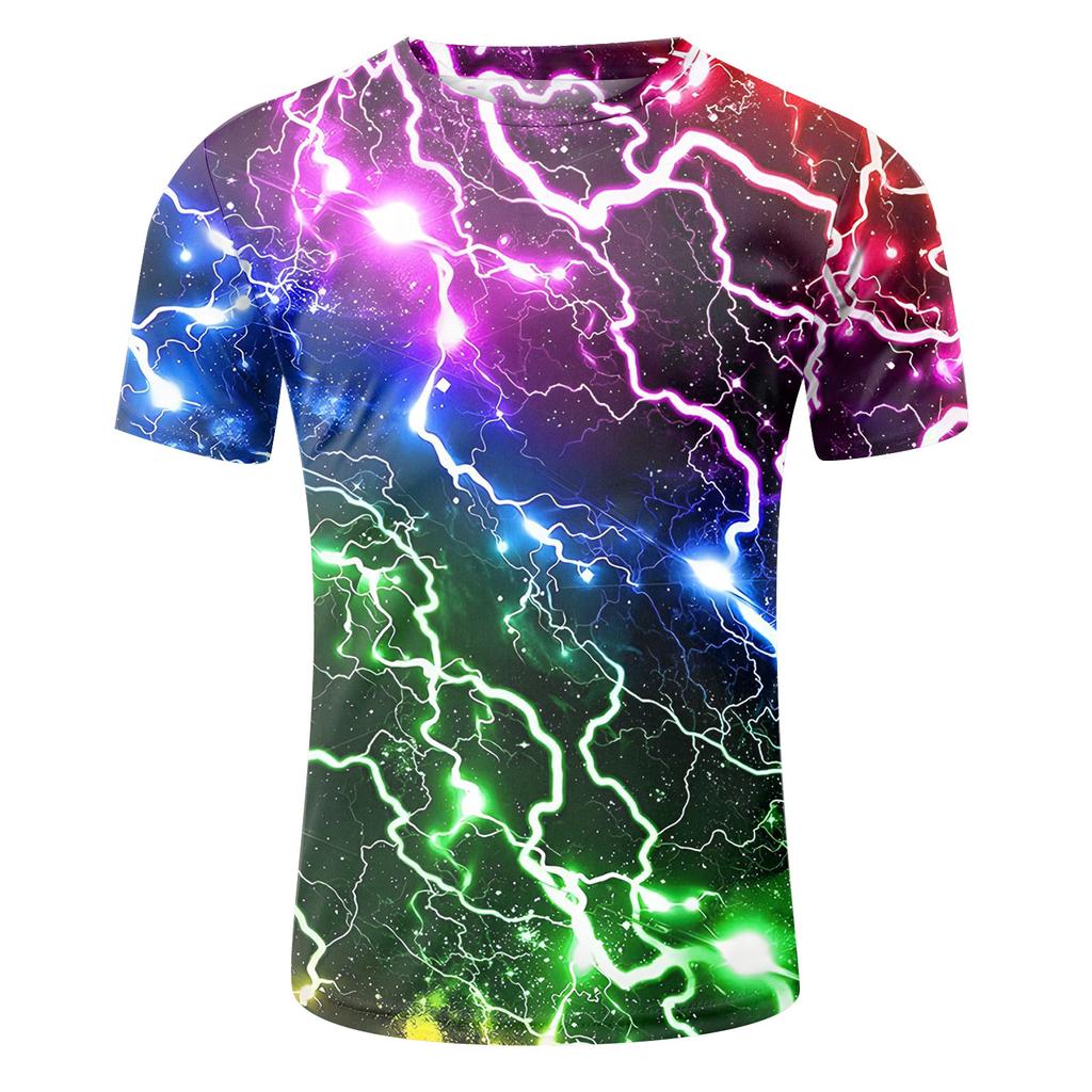 Летняя мужская футболка с 3D-принтом букв, футболка с круглым вырезом и коротким рукавом