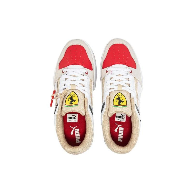 Ferrari x PUMA Slipstream Rt Low Skate Shoes Unisex White Red 307616-01