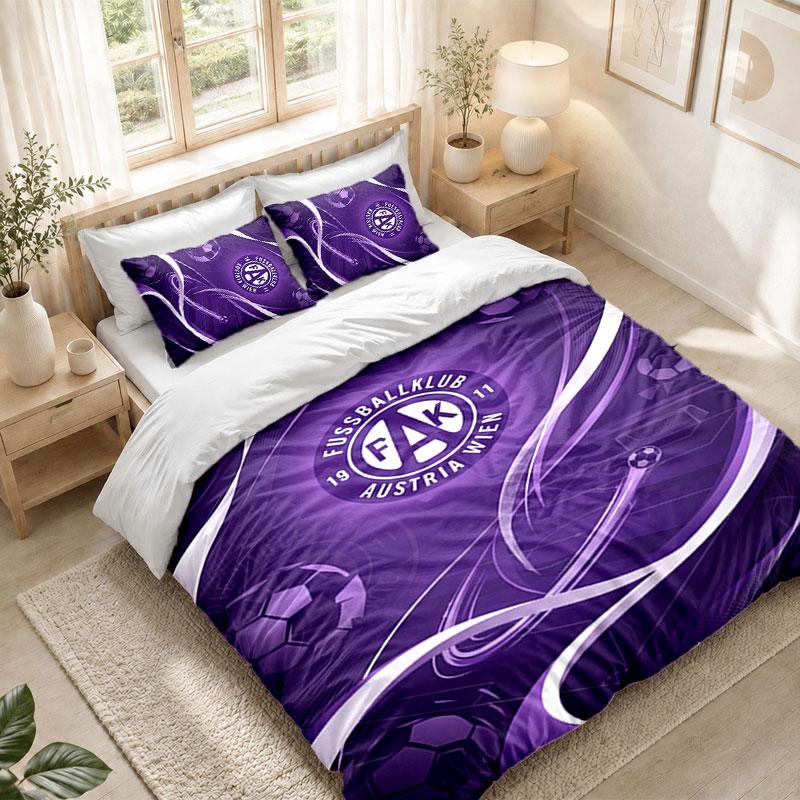 Bedding Set 1 Duvet Cover 2 Pillowcases Austria Wien FC Print Bedroom Home Decoration