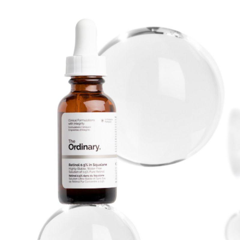 The Ordinary Retinol Zero Point Five Percent in Squalane Anti Aging Smoothing Facial Serum 30ml