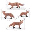 Имитация Красной Лисы Firefox Модель Лисы 4 Лесное Животное Декоративное Статичное Украшение Игрушка для Песочного Стола