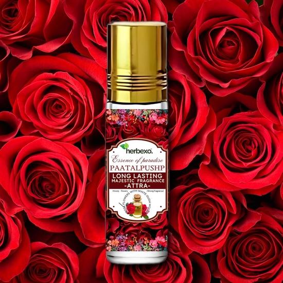 Herbexo Pure Rose Attar Парфюмированное масло - Оригинальная роза Ittarr - Натуральная цветочная эссенция - Без спирта Shudh Gulaab Itra - Роскошный божественный аромат
