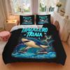 3Pcs Shark Space Adventure Bedding Set Soft Fabric Duvet Cover Pillowcases Home Christmas Xmas Halloween Gift 1 Duvet Cover 2 Pillowcase L16