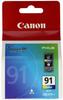 Genuine Canon Small Ink Cartridge BC-91 Tri-Color