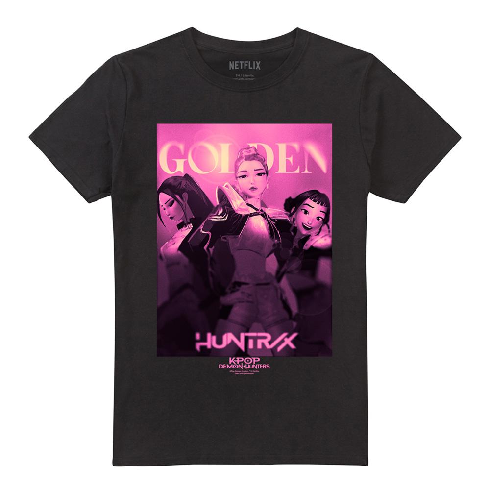 K-Pop Demon Hunters Unisex Adult Huntrix Golden Poster T-Shirt