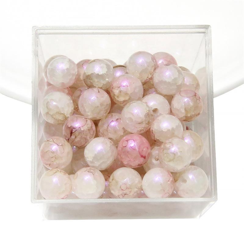 10 мм стеклянные бусины-попки Halo Inside Broken Round Бусины из глазури Ретро-бисер ручной работы Diy Ice Crack Jewelry Бусины-попки для изготовления ювелирных изделий