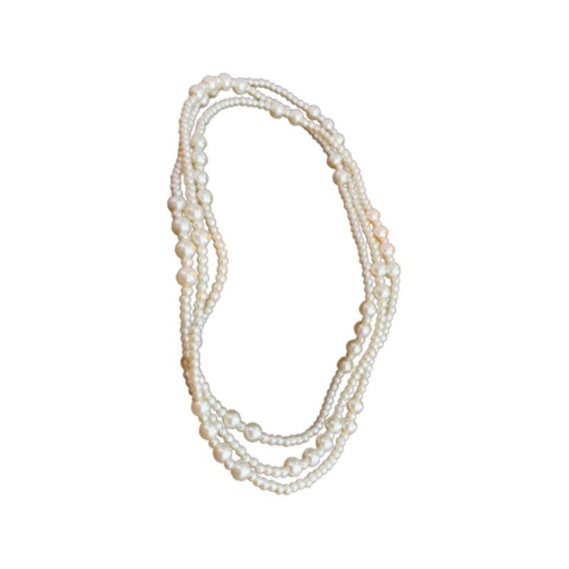 Длинное ожерелье из жемчуга в стиле ретро осень/зима: Элегантная, универсальная цепочка для свитера