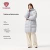 Women's Mid-Length Down Jacket with Detachable Hood