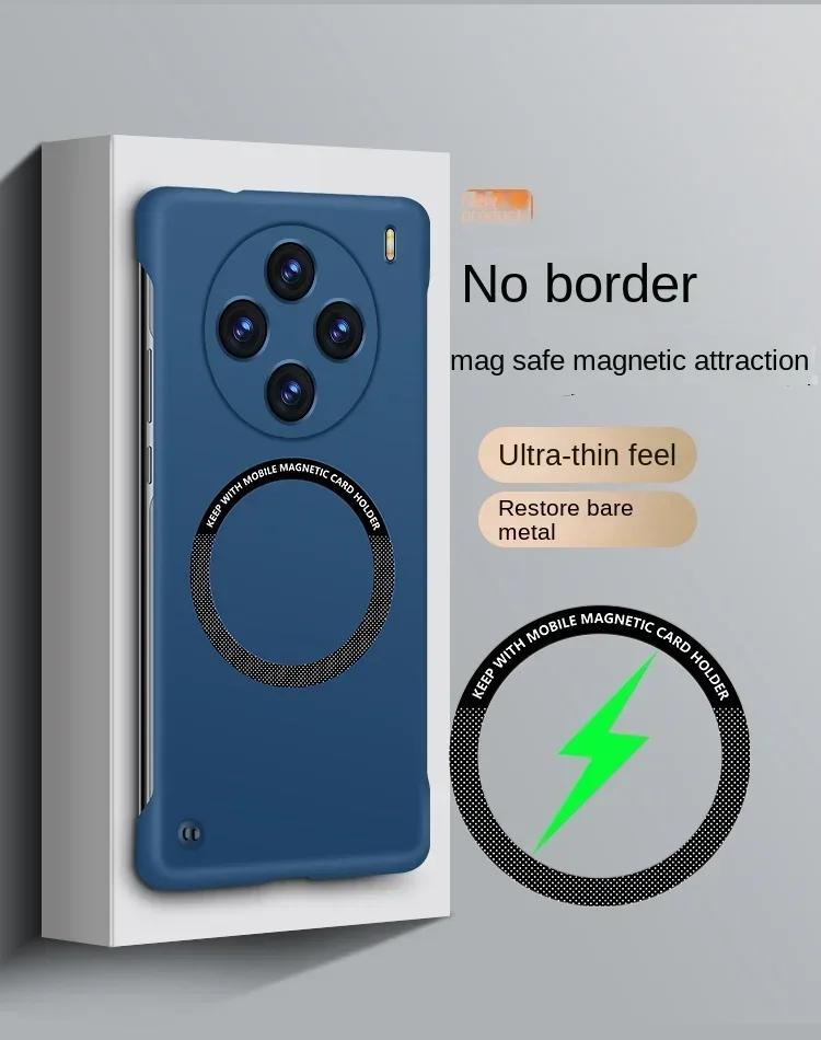 Для Magsafe Frameless Hard PC Back Phone Case для VIVO X200 Pro Mini X100 Ultra 5G X100S Pro X 200pro Capa Wireless Charging Magnetic Borderless Cover