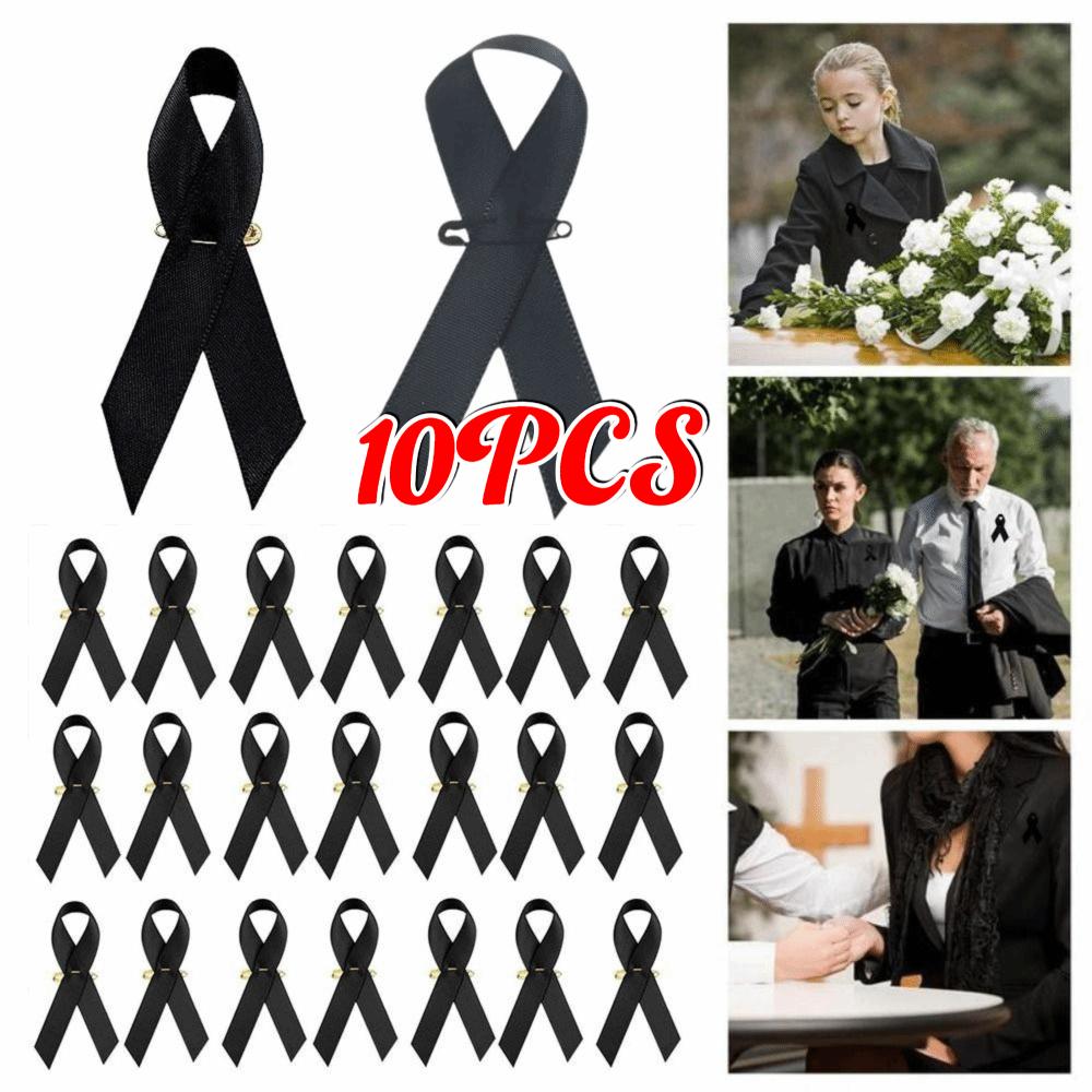 10 шт. Портативная мемориальная брошь-значок с черной лентой, сувенир, черный значок Королевы, черная траурная брошь-бант для похорон и траура