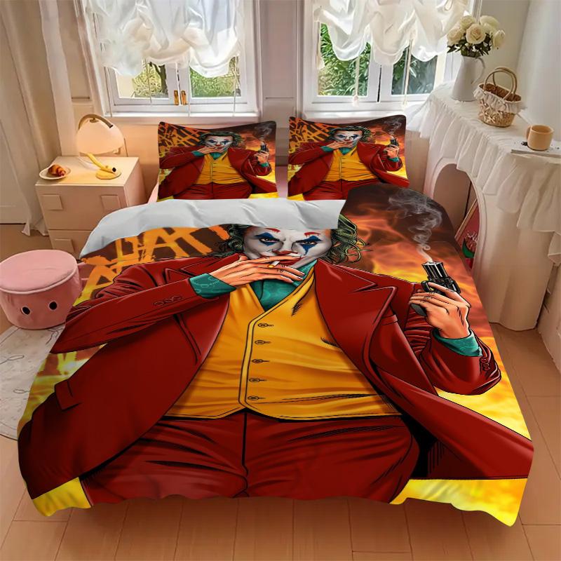 Joker Fiery Scene Print 3Pcs Bedding Setduvet Cover With 2 Bedropillowcase Home Birthday Gift