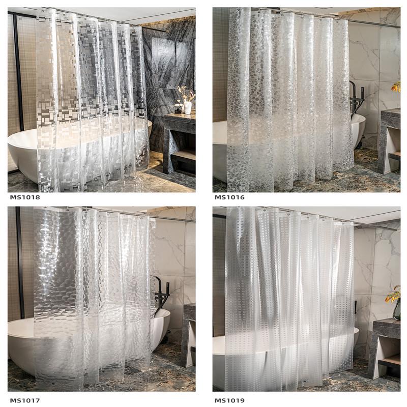 Instock Peva 3d Mildewresistant Waterproof Thick Shower Curtain For Bathroom Partition