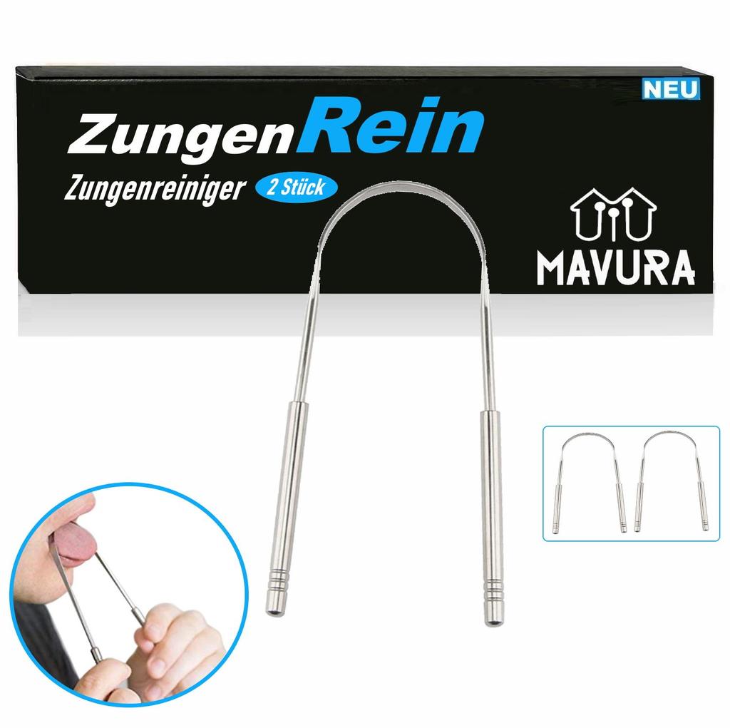 Скребок для языка ZungenRein из нержавеющей стали, щетка для языка Ayurveda [2 шт.]