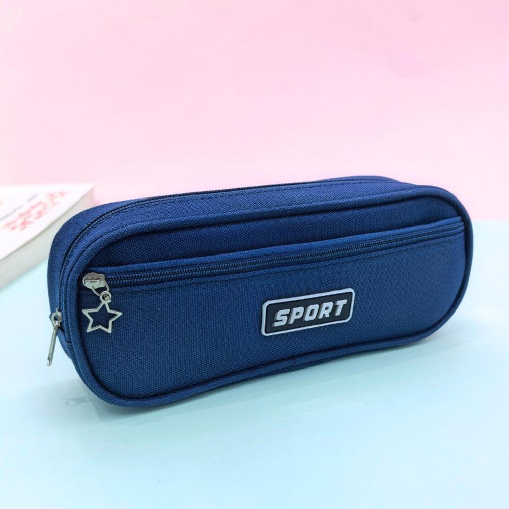 Large Capacity Pen Bag Zipper Design Pen Organizer Box  School Office Supplies