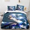 Комплект постельного белья Gaming Genshin Impact Eula Anime 3D для мальчиков и подростков, комплект пододеяльников, мягкое постельное белье, размер Queen King Single, декор для спальни