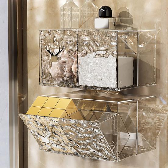 Держатель для хранения, коробка для хранения, настенный тампон, ватный диск, прозрачный самоклеящийся органайзер для ванной комнаты, дом